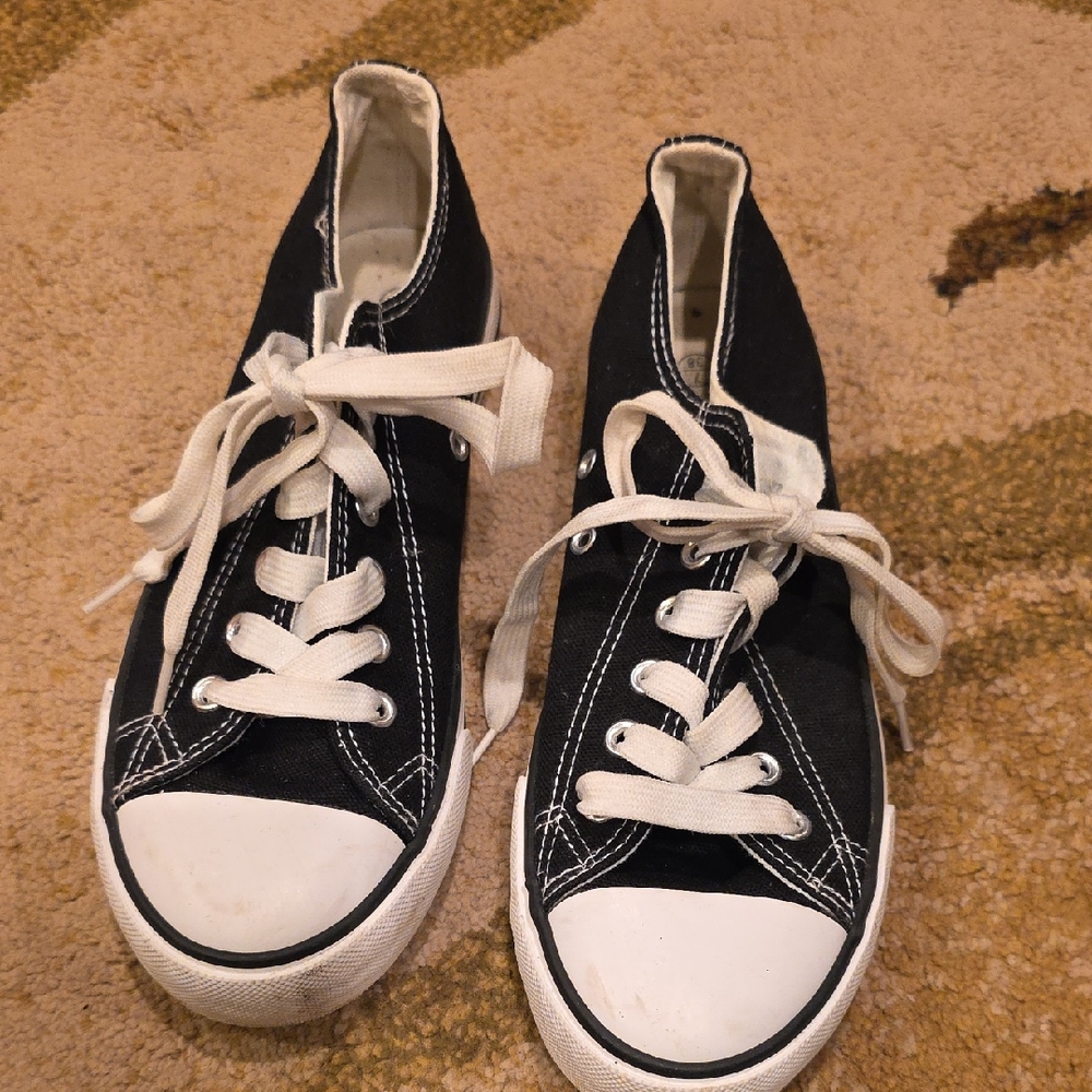 Classic Black and White High-Top Sneakers